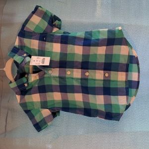 NWT J Crew Crewcuts boys size 2 short sleeve button up